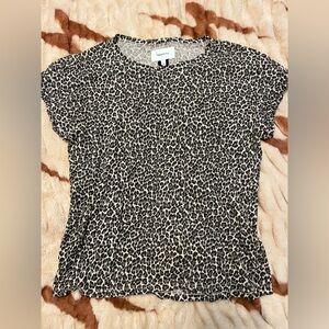 NEW Current/Elliott Leopard Print Linen Shirt Tee